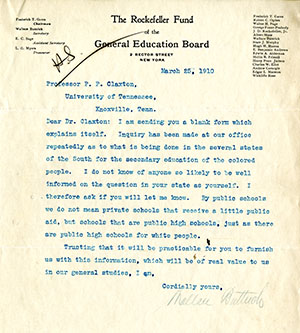 letter from rockerfeller fund